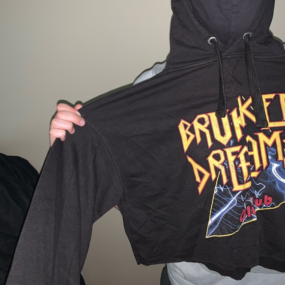 Cropped hooded sweatshirt - Picture 2 of 2